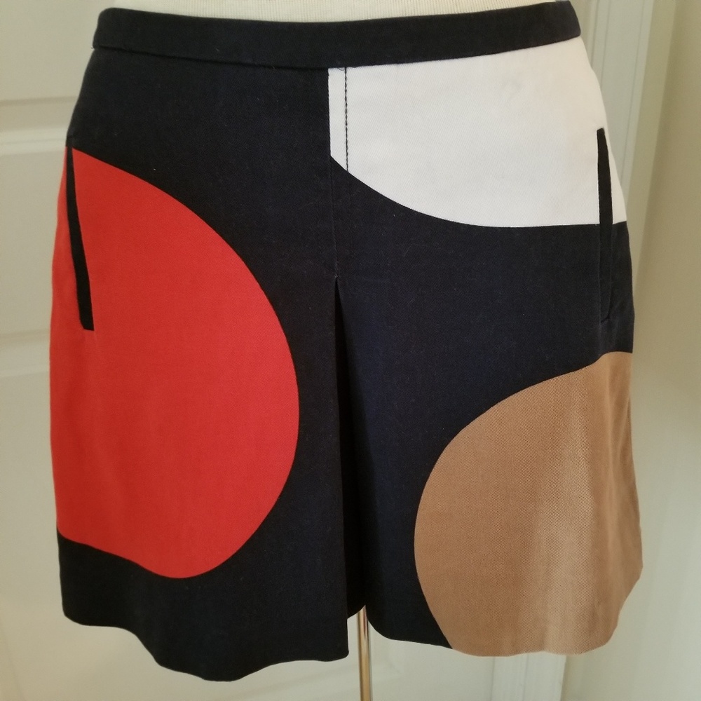 Anthropologie Maeve Women's red blue tan skirt